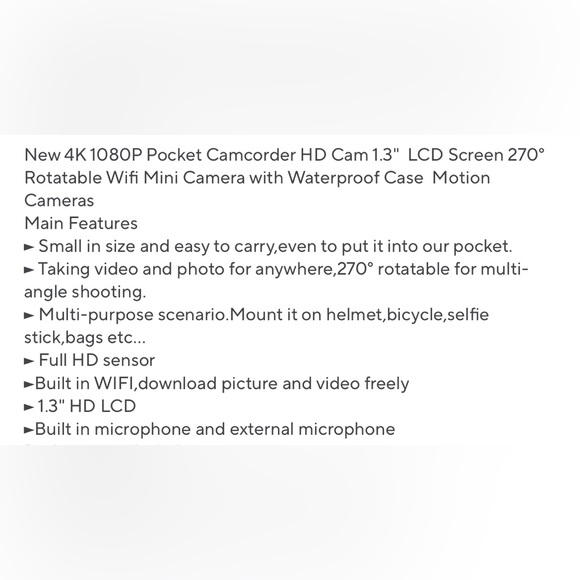 Pocket camera (4K) - Picture 2 of 2